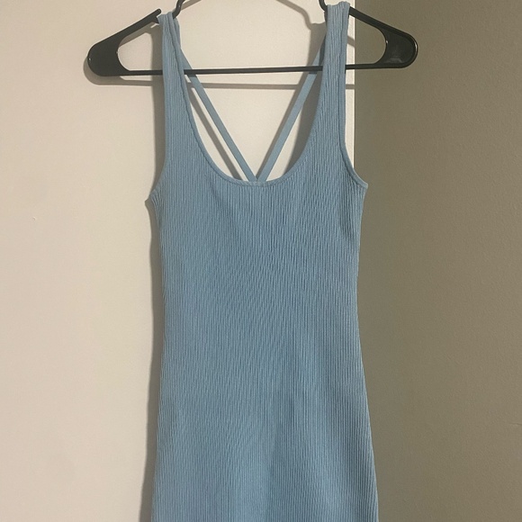 Zara Baby Blue Bodycon Dress Size Small - Picture 4 of 6